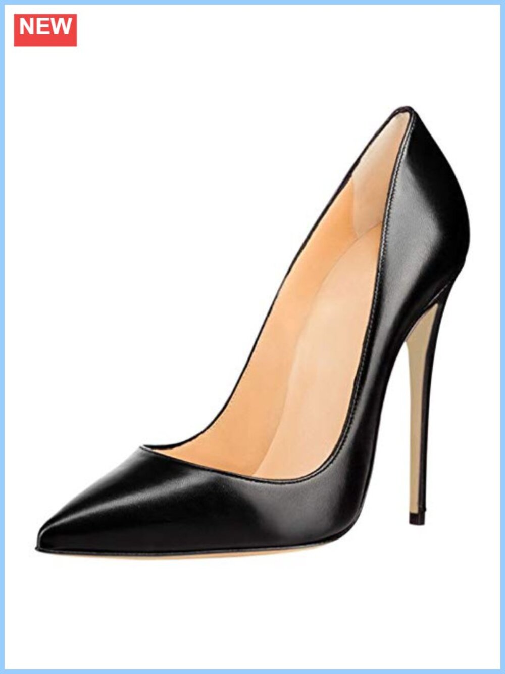 Women's Pointed Toe Stiletto Pumps Faux Leather 4.72" Heels
